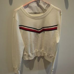 NWT white stripes crew neck sweatshirt